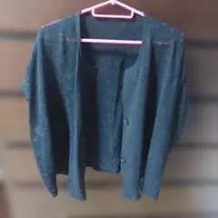 【訳あり】詩仙堂　ちりめん　透け　ブラック羽織もの