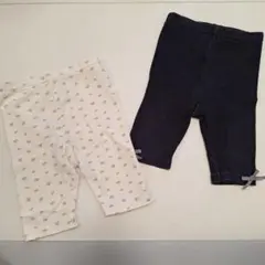 petit main プティプラ　GIRLSレギンスセット 80㎝　花柄 黒のサムネイル