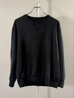 UNIQLOユニクロブラッククルーネックスウェットシャツ長袖