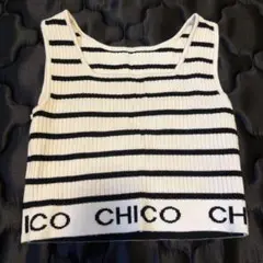 CHICO ストライプニットベスト Fサイズ