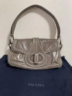 PRADA ショルダーバッグ メタリックベージュ チェーンハンドル ナッパ 