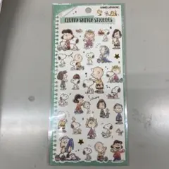 国内正規品　SNOOPYスヌーピーフラッフィースケッチステッカーズ 1枚　シール