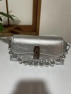 ショルダーバッグ メタリック シルバー 2WAY