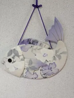 ちりめん細工　鯛　タペストリー　縁起物　お祝い　古布