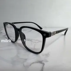 クリア ブラック メタル シルバー　伊達メガネ　サングラス黒艶あり