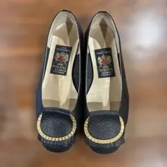 MIHAMA モトマチ レザー パンプス ブラック ゴールド金具のサムネイル