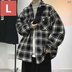 チェック柄 長袖シャツ ゆったりカジュアルファッション ジャケット 春秋冬 厚手