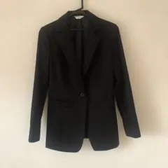 ブラック テーラードジャケット ストライプ袖