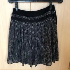 ⚫︎値下げ　ドット　ブラック　ライン　スカート