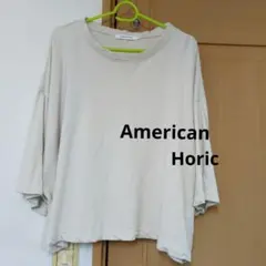 AMERICAN HOLIC 五分袖 クルーネックTシャツ ホワイト L