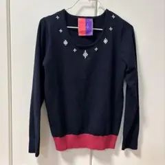 rady ビジューバイカラーニット