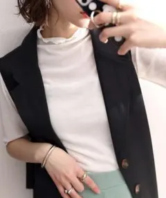 Classical Elf 2wayメロウシアー素材5分袖トップス