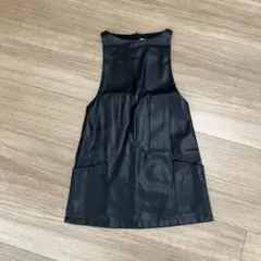 ZARA kids フェイクレザ　ワンピース 13-14