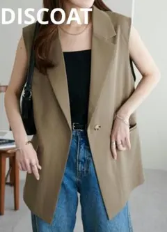 ディスコートDISCOATテーラードノースリーブジャケットノースリーブジレ