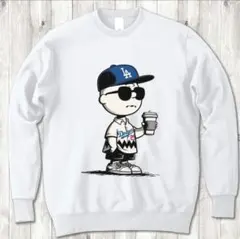 チャーリーブラウン ドジャース MLB 白 スウェット L