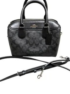 【美品】COACH シグネチャー ミニベネットサッチェル ボストンバッグ