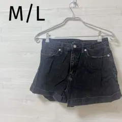 デニム ショートパンツ [M/L] ブラック 黒