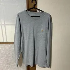 カーハート ロングTシャツ グレー ポケット付き