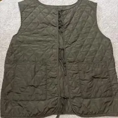 Kastane キルティングベスト カーキ