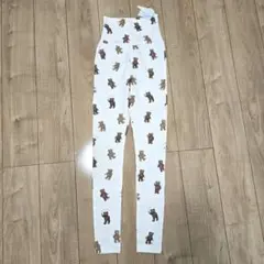 新品 ジェラートピケ ベア柄レギンスパンツ ホワイト