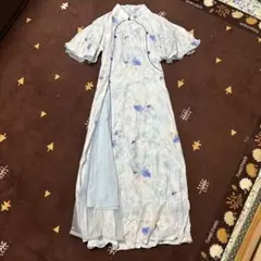 Cheshy 花柄刺繍 長袖シースルーワンピース - メルカリ