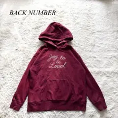 J1【バックナンバー】パーカー　プルオーバー　プリント　ボルドー　カジュアル