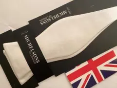蝶ネクタイ 英国 マイケルソン of ロンドンシルク100% セルフボー白のサムネイル