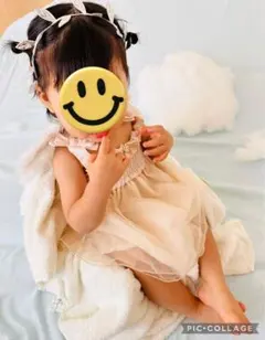 ☆まとめ買い歓迎！petit main ベージュ シフォンワンピース 70