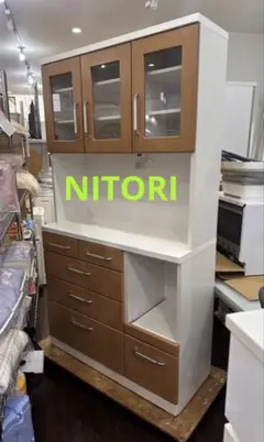 手渡しのみ レッドカラー 食器棚 キッチンカウンター 収納棚　綾野製作所　ニトリ 手渡しのみ レッドカラー 食器棚 キッチンカウンター 収納棚 綾野