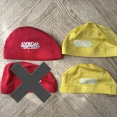 セントラル　スイミングキャップ　水泳帽 3個セット　赤　黄　Lサイズ　まとめ売り