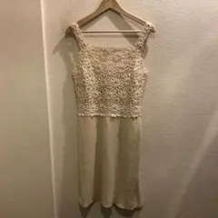 フォクシー/FOXEY リネンノースリーブデザインワンピース40