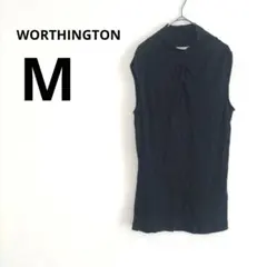 ノースリーブトップス ブラック M 無地 ハイネック おしゃれ レディース 黒