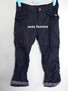 axes femme　アクシーズファム　パンツ　半端丈　黒　ブラック　バラのサムネイル