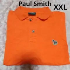 PS Paul Smithオレンジ ポロシャツ 馬ロゴ付きXXLサイズ
