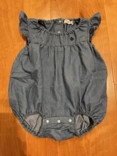 デニム風フリルロンパース POLO