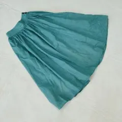 レディース フレアスカート ポリエステル 膝下丈 ウエストゴム プリーツ