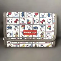 しまむら❣️サンリオ❣️多収納　ホワイト　レトロ　ポーチ（ハローキティ）