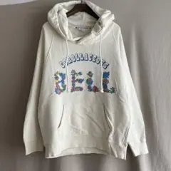 B03420 ロデオクラウンズ　 花柄　ロゴ　パーカー アイボリー