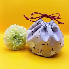 ◇ハンドメイド【ほっこりシマエナガ♡pink巾着袋◇ふんわりまんまる巾着】