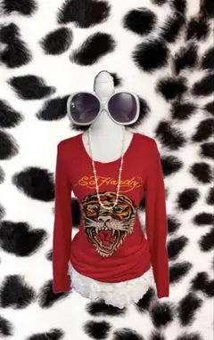 大人気Ed Hardy⭐︎ 虎ストーンキラキラロンT✮*。゜Y2K 海外Girl