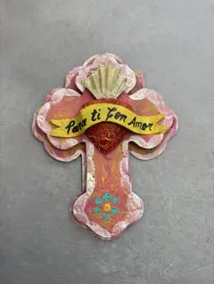 木製十字架 白金装飾 PAD メキシコ雑貨 コラソン - メルカリ