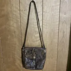 ショルダーバッグ　蛇柄　本革