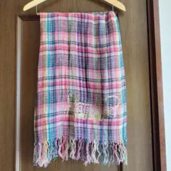 ピンク青チェック柄ストール ツモリチサト tumoritisato