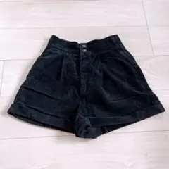 ショートパンツ コーデュロイ ブラック Emsexcite フリーサイズ 343