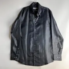 90s 00s archive y2k サテン シャツ 首元 チェーン 長袖のサムネイル