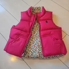 希少❗️ラルフローレン　ピンク ダウンベスト 花柄　リバーシブル