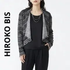 HIROKO BIS 幾何学柄 ジャガードボレロカーディガン ジャケット 日本製のサムネイル