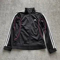 美品　150㎝　adidas ジャージ 黒/白/ピンク
