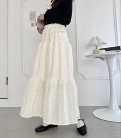 【即日発送】Loueme ホイップレースフリルロングスカートのサムネイル