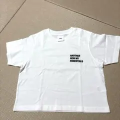 アンドミー ショート丈 ロゴ 刺繍 ワンポイント ミニ Tシャツ Mオフホワイトのサムネイル